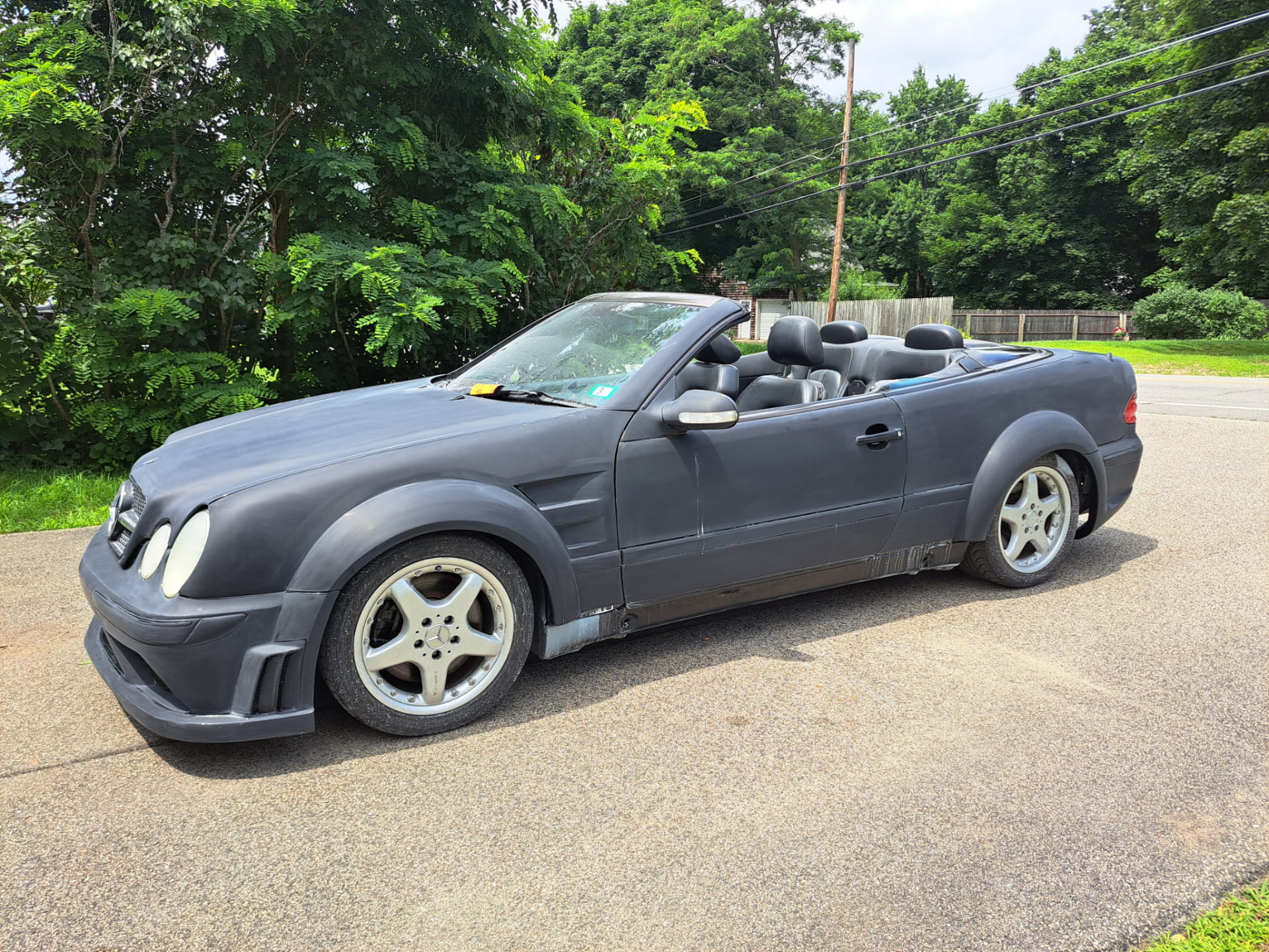 Mercedes convertible before custom body and paint work